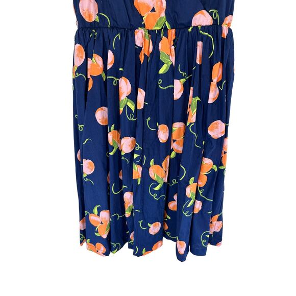 ModCloth Peach Print Instant Energy Faux-Wrap Dress Size 8 MISSING BELT - Picture 7 of 13